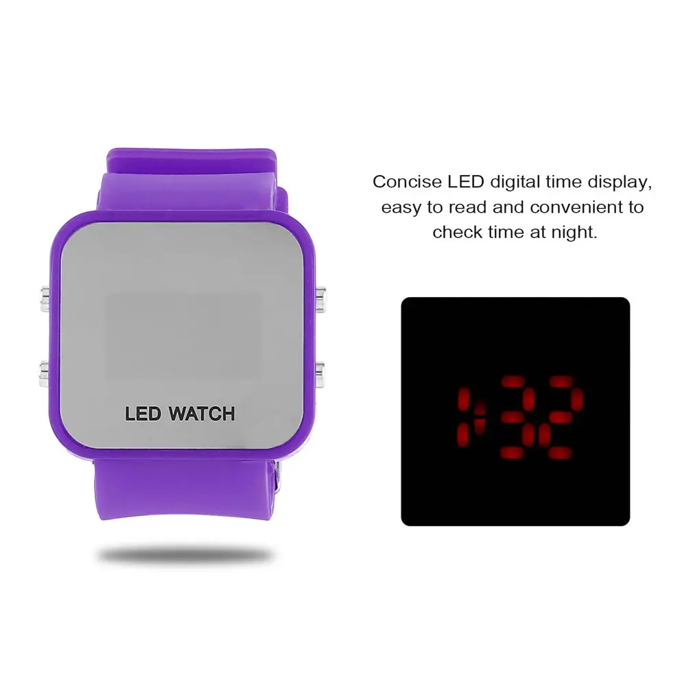Светодиодный цифровой дисплей детские часы мягкий силиконовый ремешок