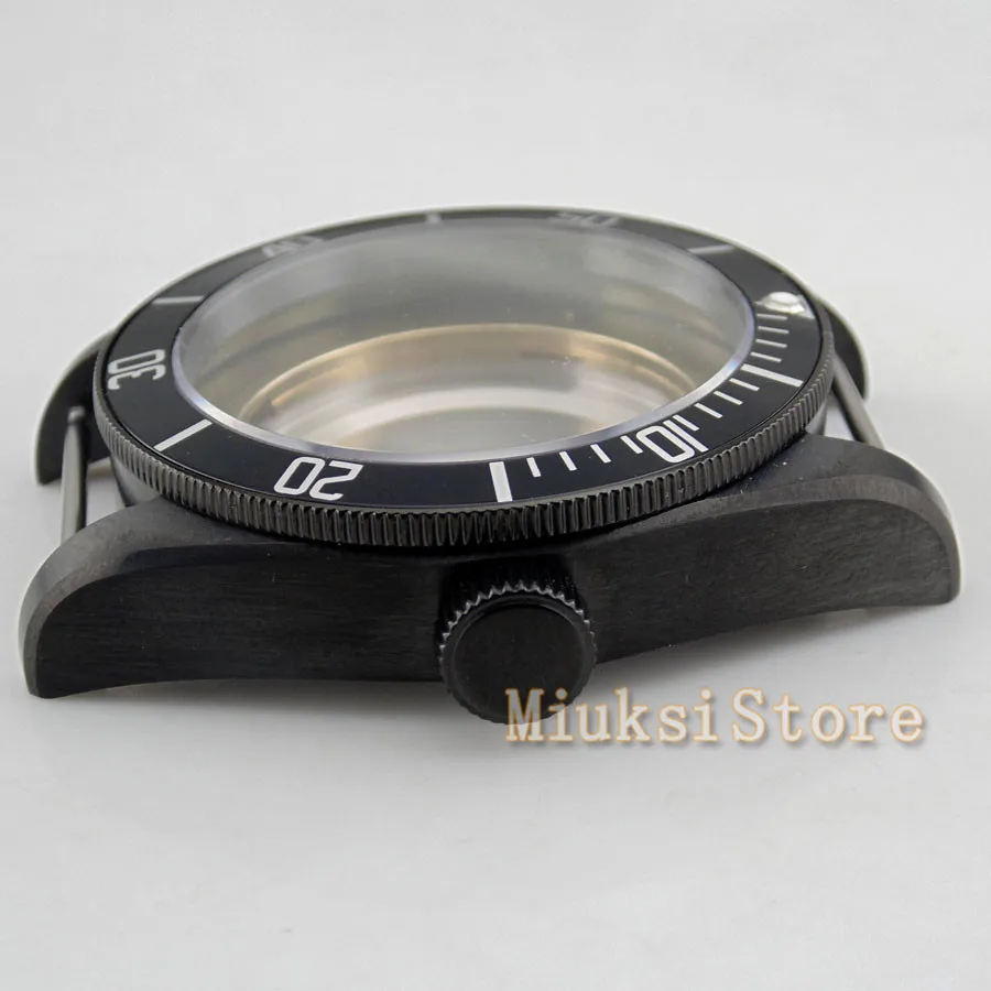 Black 41mm sapphire watch Case fit Miyota 8205/8215 ETA 2836 DG2813 | Наручные часы