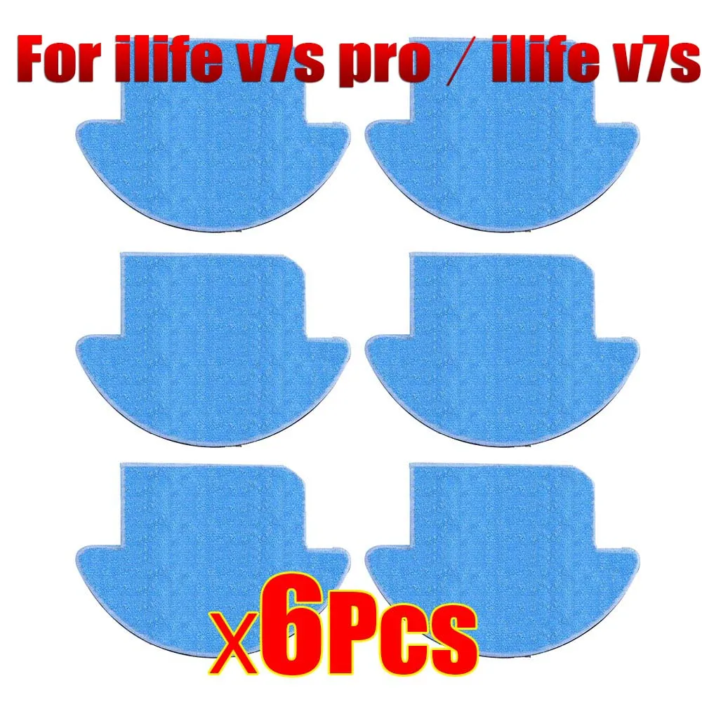 6Pcs v7s pro v7s mop Роботизированный пылесос s части наборы роликов основная боковая щетка ткань Швабра Фильтр Hepa для Ilife V7S pro v7s V7s plus V7 - Цвет: 6Pcs v7s pro v7s mop