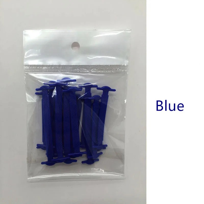 Blue Новинка; 16 шт./лот; эластичные силиконовые шнурки для обуви; специальные шнурки без завязок; шнурки для обуви для мужчин и женщин; обувь на шнуровке; резиновый шнурок - Цвет: Blue