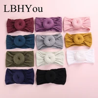 11pcs new knot bows nylon headbandswide bow turban headbandsbaby girls round knot cable knitted head wraps hair accessories