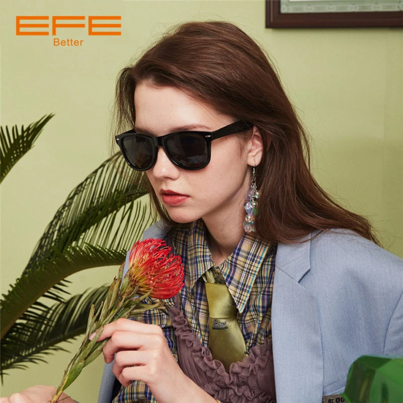 EFE 2018 роскошные мужские солнцезащитные очки для вождения модные черные линзы в