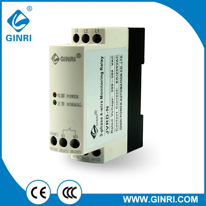 Ginri JVRD NK 6A 250VAC 3 фазы Последовательность обратная фаза защитных реле|protection relay|3 phase