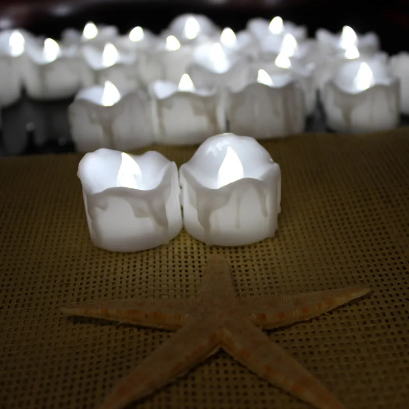 24 шт./компл. Белая светодиодная свеча чайный свет мерцание на батарейках