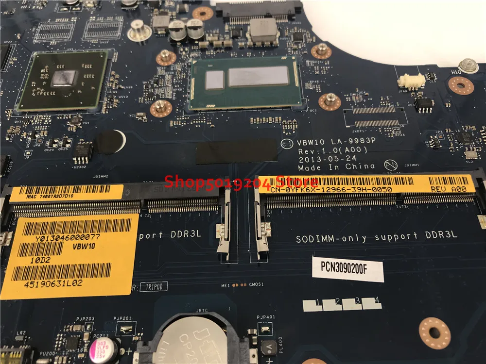 

FOR Dell Inspiron 17 5537 5737 3737 Laptop Motherboard W/i5-4200U HD8670 VBW10 LA-9983P mainboard CN-0YFK6X 0YFK6X YFK6X