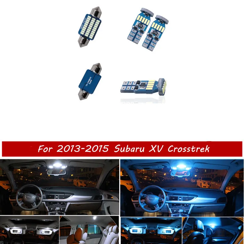 

8Pcs White Ice Blue LED Lamp Car Bulbs Interior Package Kit For 2013-2015 Subaru XV Crosstrek Map Dome Trunk Light