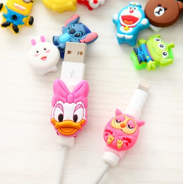 100 шт мультяшный кабель протектор usb зарядка линия передачи данных защитные рукава кабель Winer для iPhone 5S 6s Ipad mini