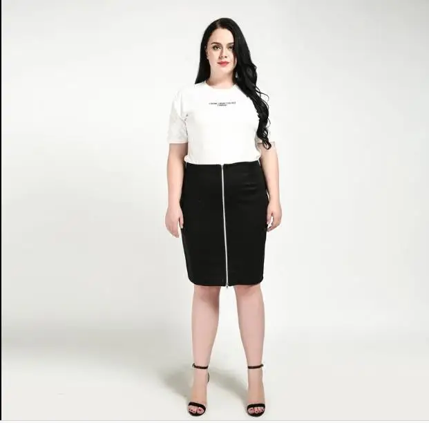 Женские юбки больших размеров 5xl 6XL одежда Женская юбка-карандаш миди XXXL с молнией