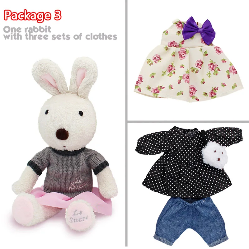 package 3 Kawaii le sucre кролик плюшевые куклы и мягкие игрушки brinquedos хобби для детей девочек мягкие детские игрушки - Цвет: package 3