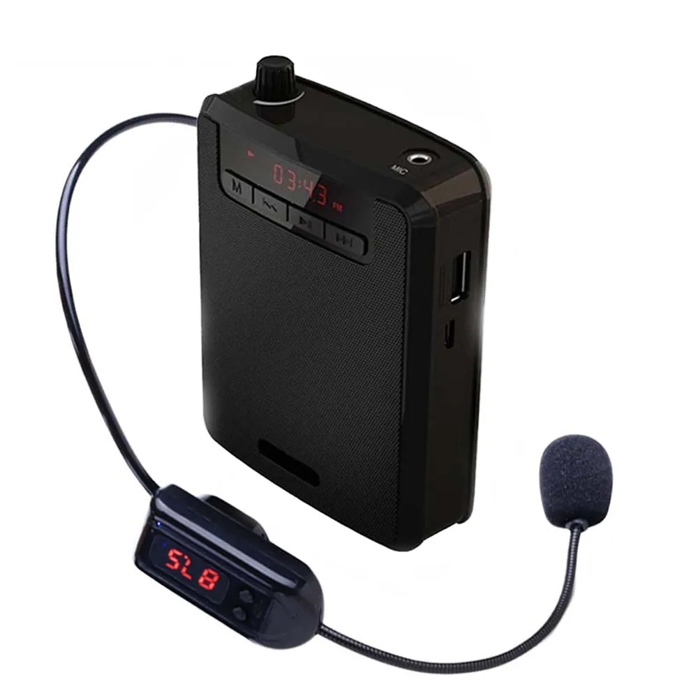 black-wireless JINSERTA беспроводной портативный усилитель голоса поясной ремень клип с FM TF MP3 Powerbank для учителя обучения гиды МегаФон - Цвет: black-wireless