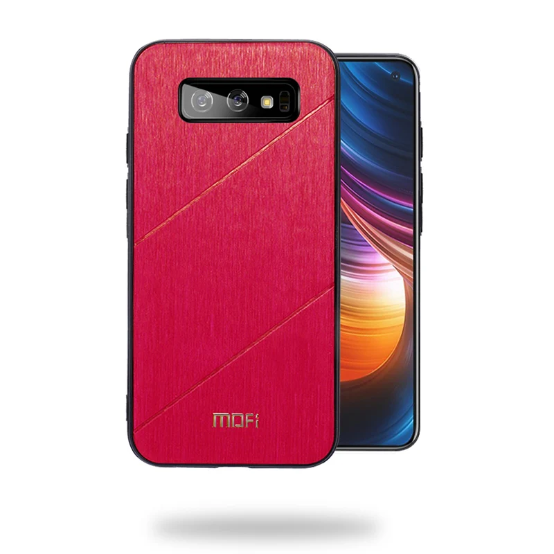MOFi для galaxy s10 plus чехол s10e задняя крышка Жесткий противоударный pu кожаный силиконовый чехол с бантом для samsung s10+ чехол - Цвет: red