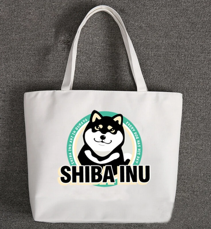 Новые милые сумки для собак Сиба ину аниме мультфильм Холст Женская Студенческая