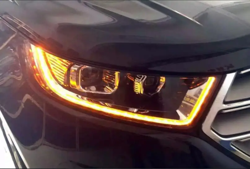 Динамический видео дисплей автомобиля Стайлинг для боковая фара Edge led головной свет Escape Головной фонарь drl