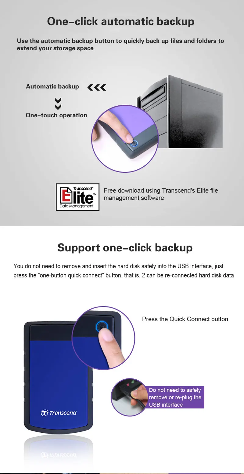 Transcend 1 ТБ внешний жесткий диск 2," Высокая Скорость USB 3,0 Mac 2,5-дюймовый жесткий диск 1t HD DVR для внешних HDD диско Externo USB 3,0