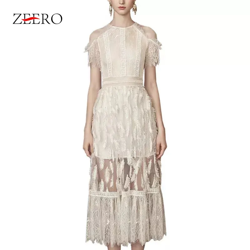 Высокая-конец Self Portrait Для женщин взлетно-посадочной полосы белое кружевное