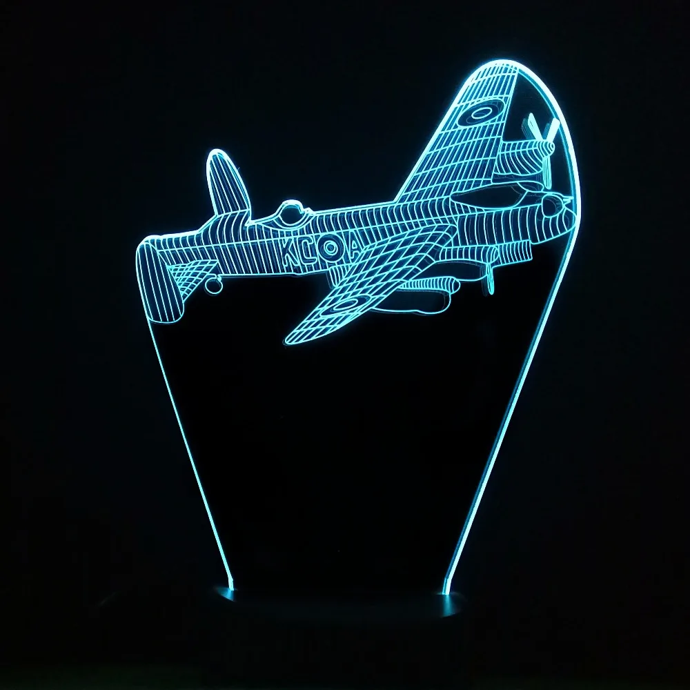 Новый Воздушный самолет 3D ночник многоцветный Bluetooth колонки база красочный Illlusion