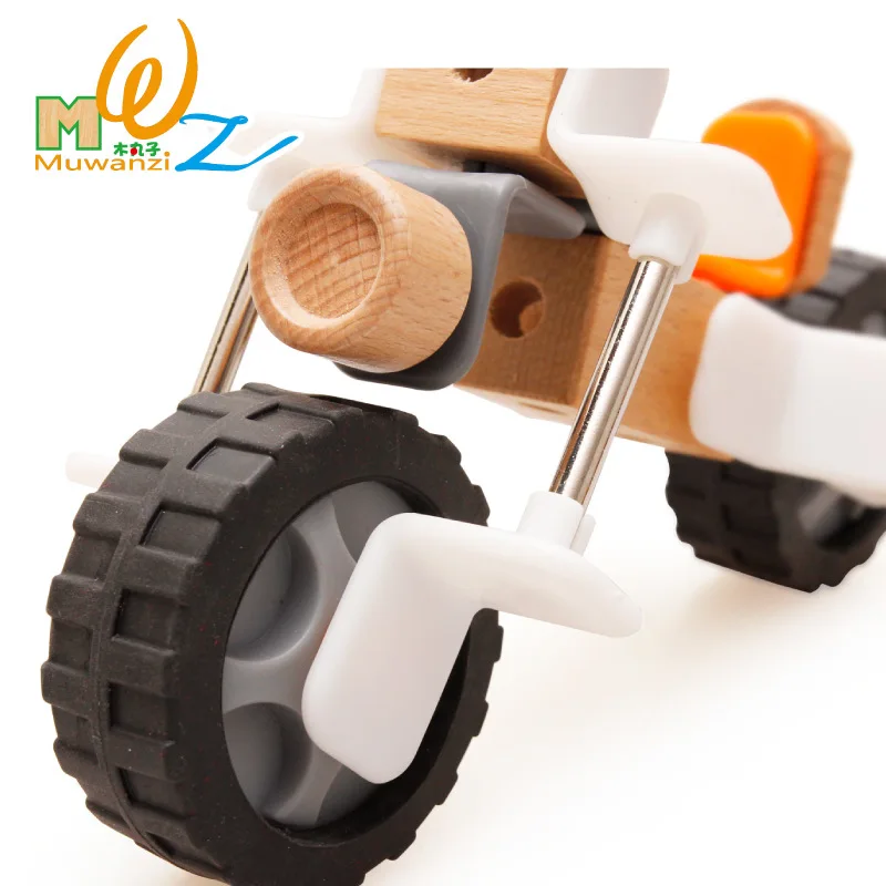 Wooden Car Nut Building Blocks motorcycle model Educational Baby Toys Early Learning Children Gift | Игрушки и хобби