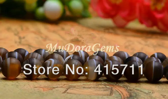 

FA10 5strands/lot 15.5 Inch Brown Striped Lace Agat Matte Round Agat Bead Sardonyx Loose Beads In 6mm 8mm 10mm 12mm