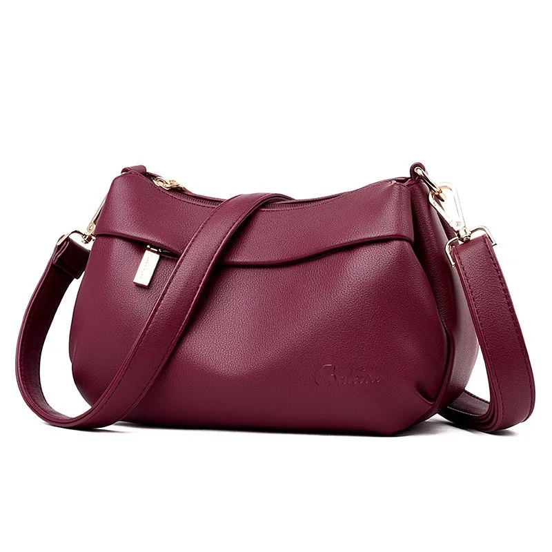 winered Женские кожаные сумки высокого качества Bolsos Mujer, женские сумки-мессенджеры, винтажные кожаные сумки через плечо для женщин - Цвет: winered