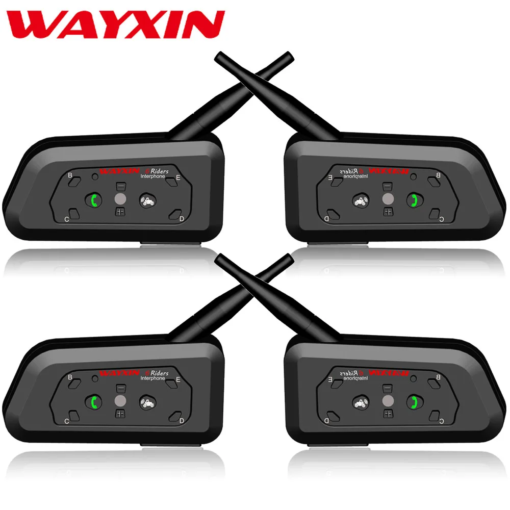4 шт WAYXIN шлем гарнитуры домофон Универсальный домофон мотоцикл R6 Bluetooth домофоны для мотоцикла Bluetooth домофон