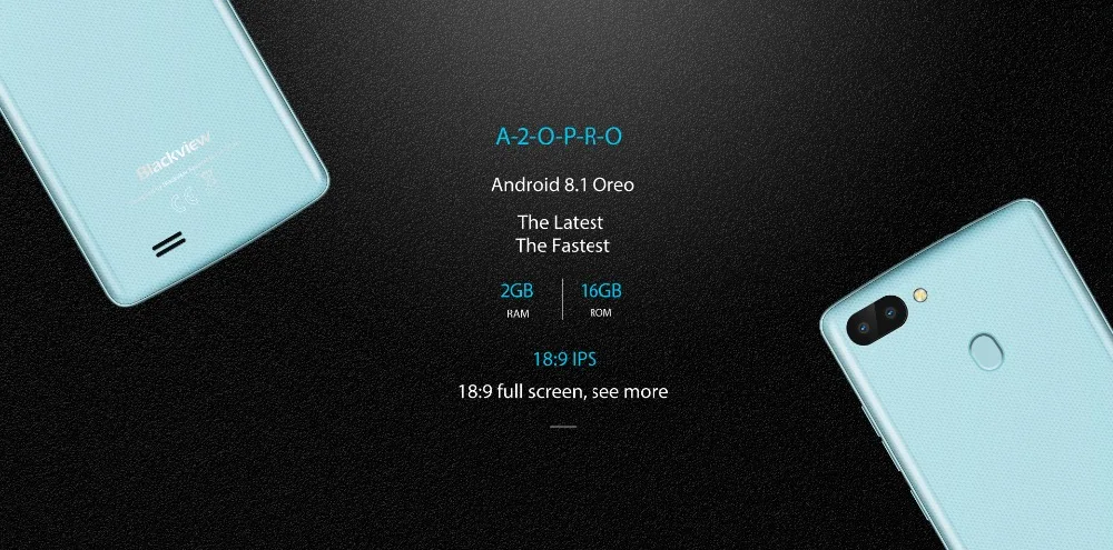 Blackview A20 Pro, 4G, мобильные телефоны, Android 8,1, 2 ГБ+ 16 ГБ, четырехъядерный смартфон, двойная задняя камера, 5,45 дюймов, 720 P, сотовый телефон