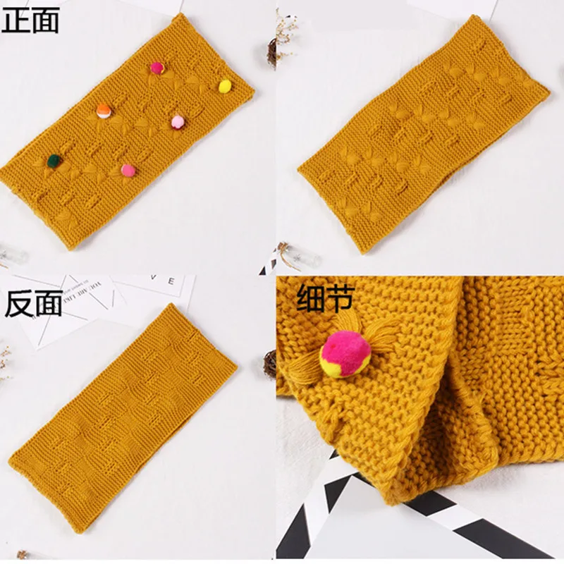New Autumn winter girls scarf kids child collar colorful pom ball decorated warm thick knitted wool children scarves |