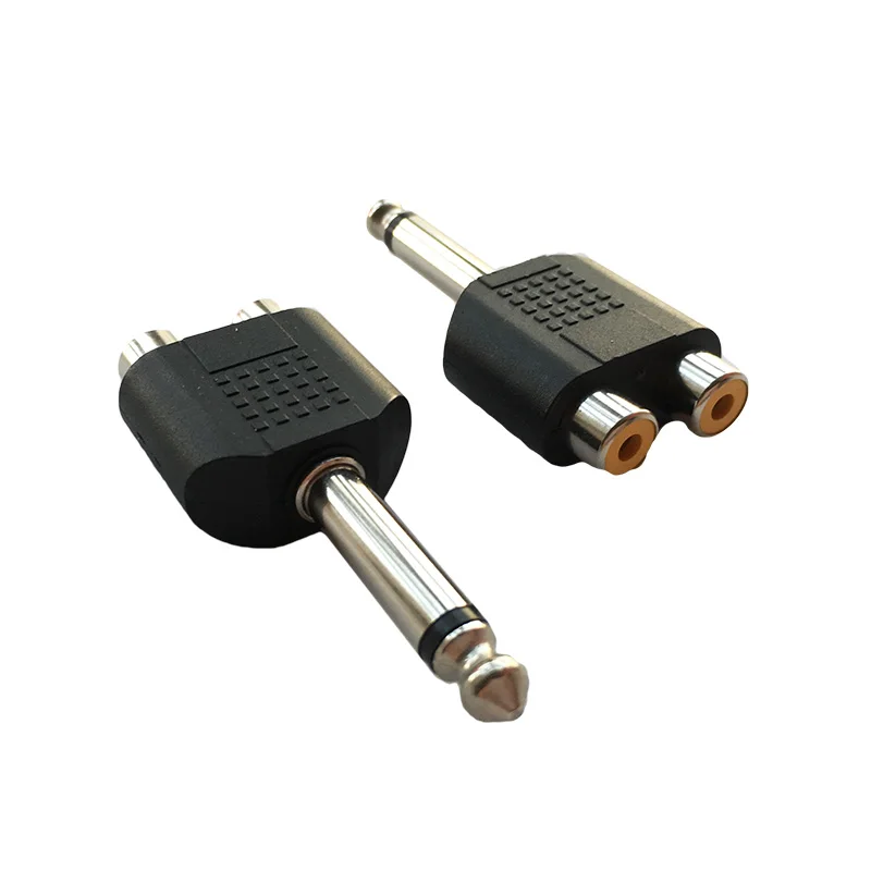 6 35 мм (1/4 дюйма) моно-штекер Jack до 2 RCA Female Sokect Splitter Audio AV Vedio Adapter | Электроника