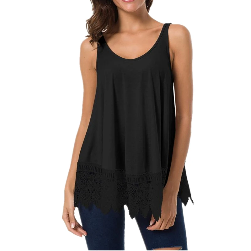 2018 Повседневное Для женщин летние топы без рукавов выдалбливают кружева