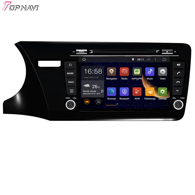 

TOPNAVI 8'' Quad Core Android 6.0 Car GPS Navigation for CITY 2014-For Honda Autoradio Multimedia Audio Stereo