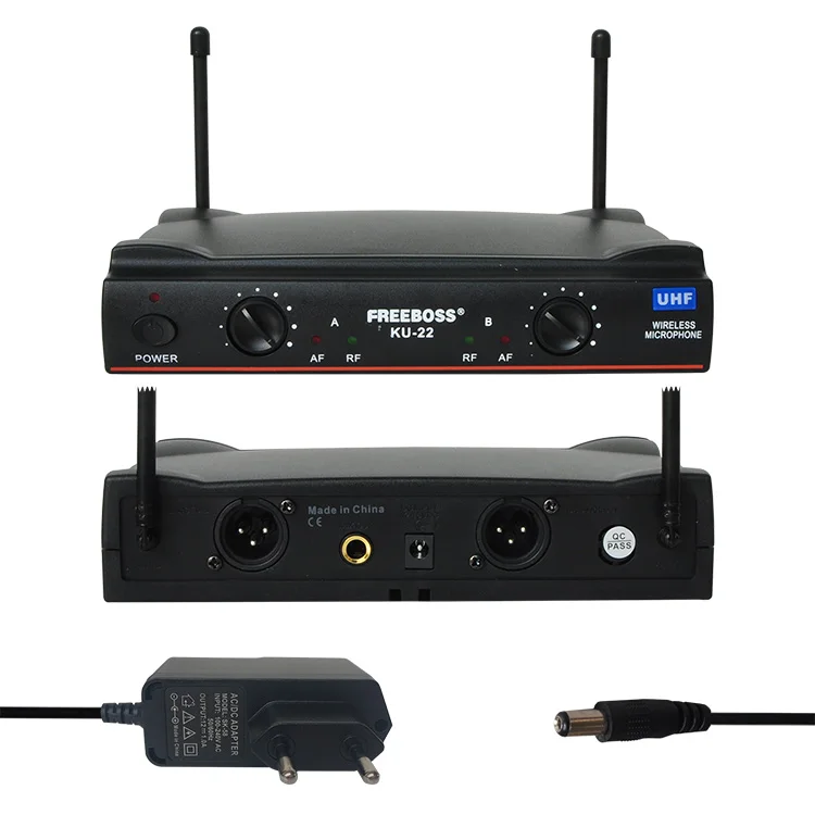 UHF Long Range Dual Channel 2 Handheld Mic Transmitter Professional Karaoke UHF Wireless Microphone System consumer electronics