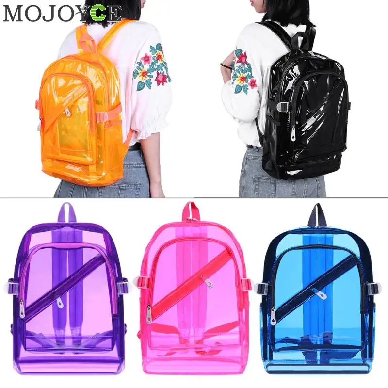 Модный прозрачный рюкзак с лазерной голограммой водонепроницаемый пластиковый ежедневный из ПВХ школьный