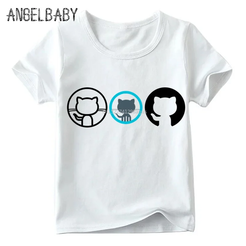 Детская Программист-фанат Github социальных кодирования Футболка с принтом для