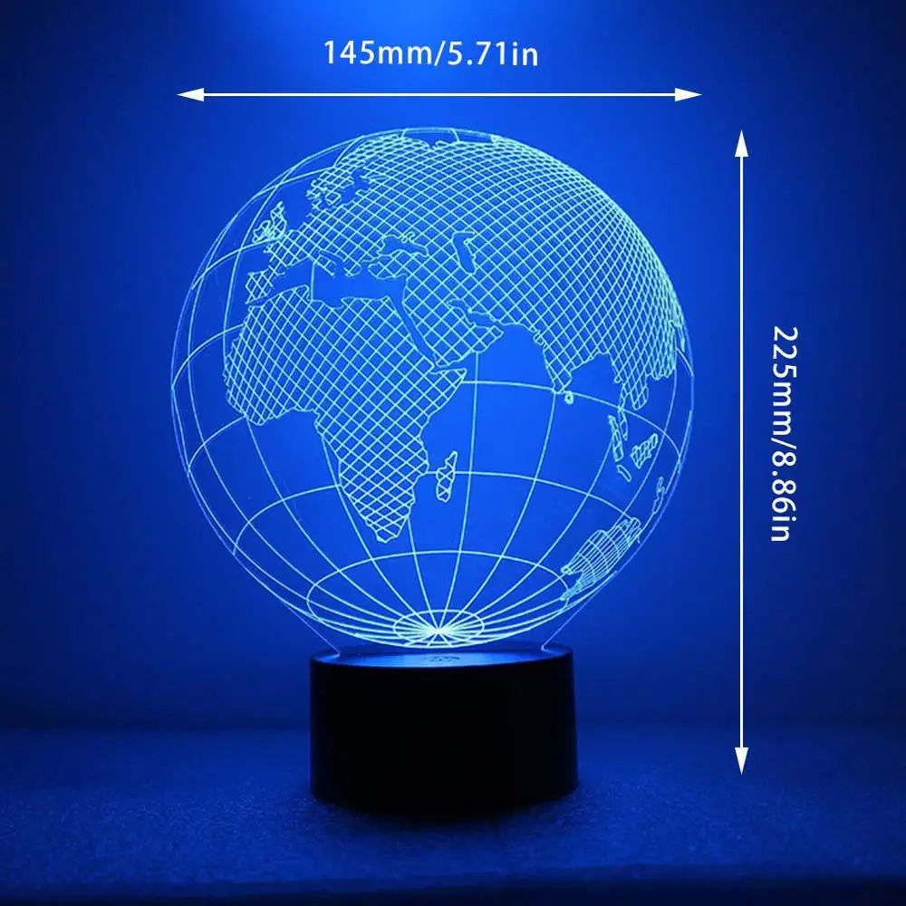 Цветной 3D ночной Светильник светодиодный ночник для ухода за глазами