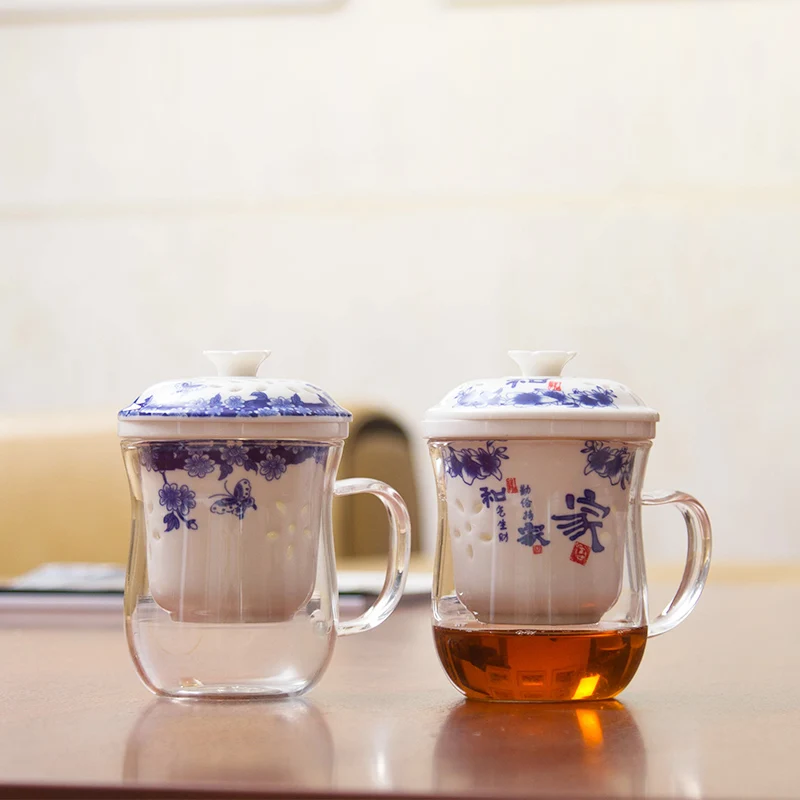 

Transparent Glass Milk Mug Coffee Tea Cup With Tea Infuser Filter Lid Chinese Kung Fu Tea Coffee Drinkware Friend Gift D026