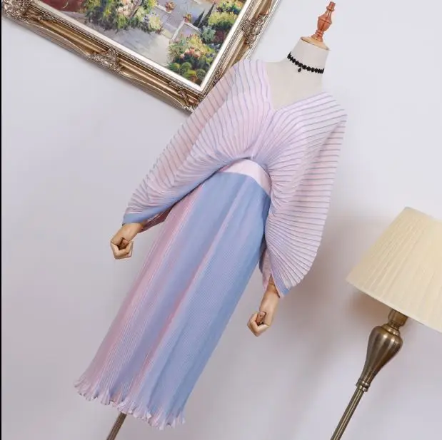 SS18 последним модной уникальный мечта Розовое платье Для женщин рукав &quotлетучая