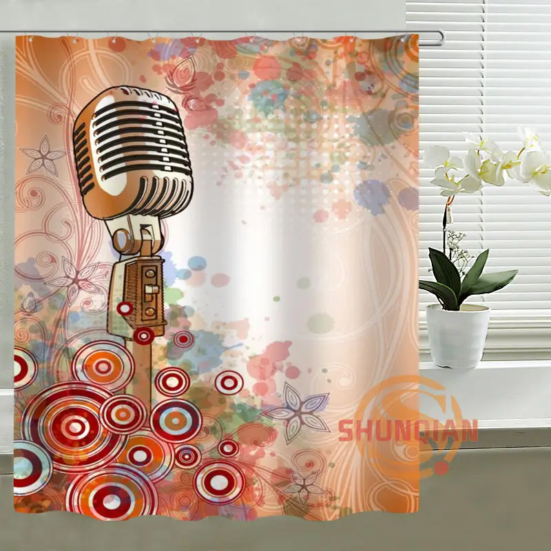 Custom Shower Curtain music notation Bath curtain Waterproof polyester Fabric For Bathroom | Дом и сад