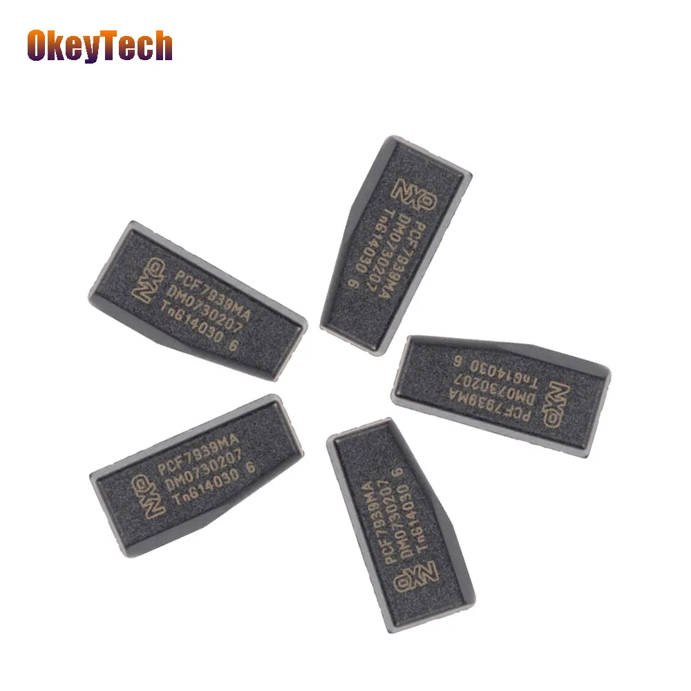 OkeyTech 5 шт./лот, для Renault Auto Key, карбоновый чип, оригинальный транспондер PCF7939MA PCF7939 (TP39), пустые чипы для Renault Key