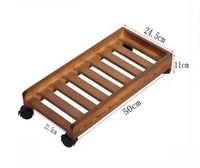 desktop pc cradle mobile cooling base solid wood case tray mobile flowerpot bracket with brake accessories decor
