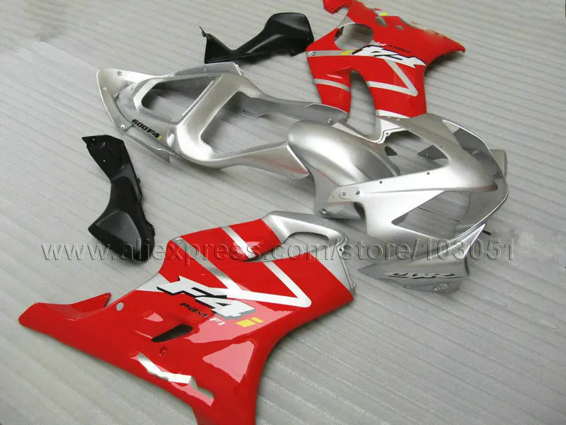 Новый набор обтекателей для Honda 2001 2002 2003 красный серебристый CBR 600 F4i 01 02 03 cbr f4i