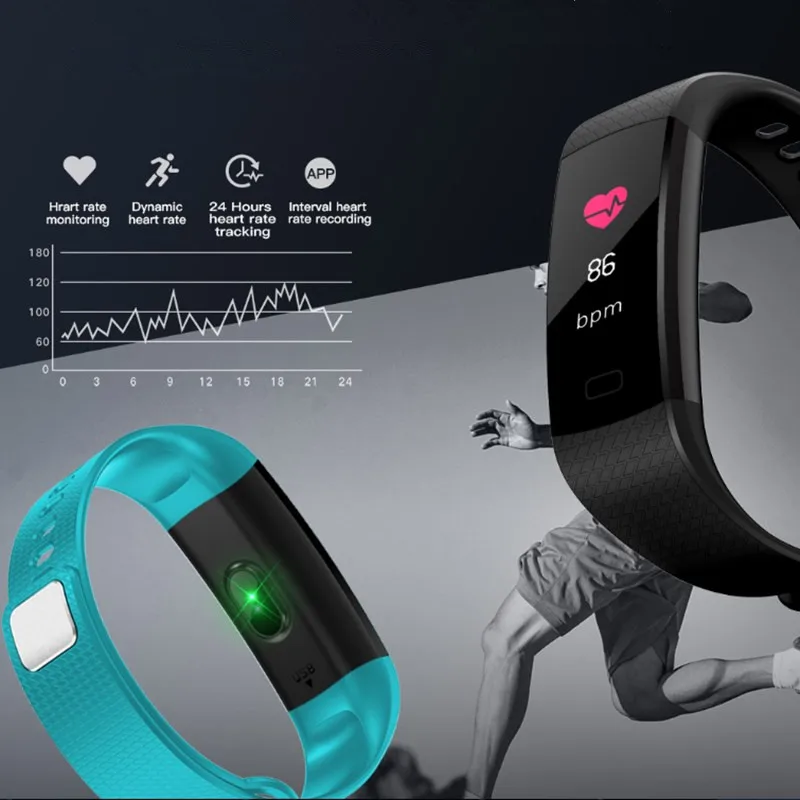 LYKRY Y5 Smartwatch LED Color Screen Watch Health Pedometer Electronic Smart Bracelet Women Men Running Climbing Sport | Электроника