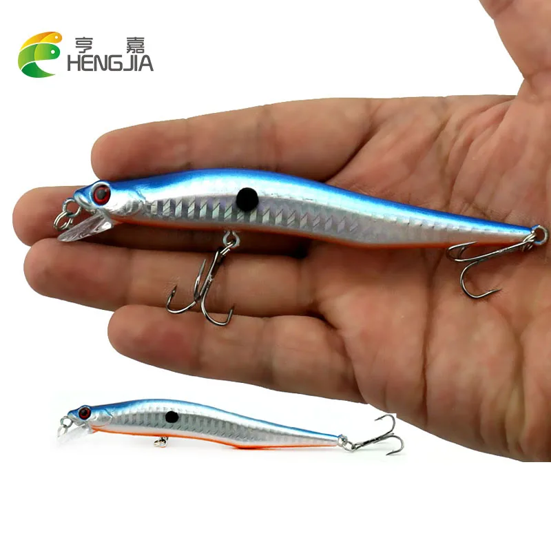 

HENGJIA hard plastic minnow fishing lures wobblers artificial crankbaits pesca swim baits fishing tackles 12cm 10g 6#hooks