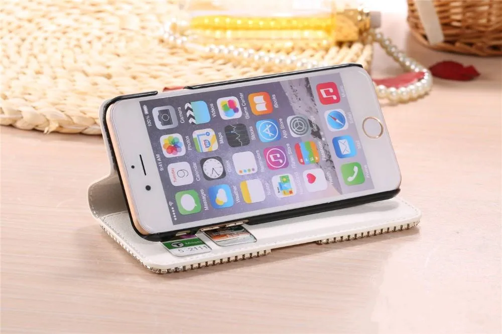 100 Шт./лот Новый Роскошный Bling Диаманта Rhinestone Бумажник Флип Кожаный Чехол Для Vodafone