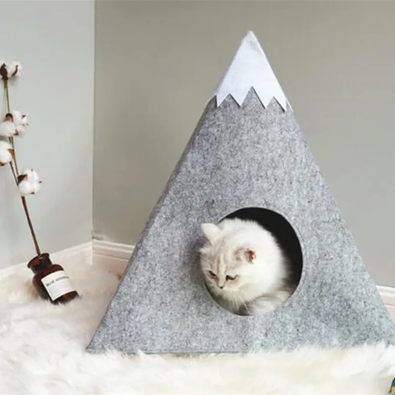 Лежанка для маленьких кошек Snow Mountain стирающаяся мышь котят и котят|Кровати