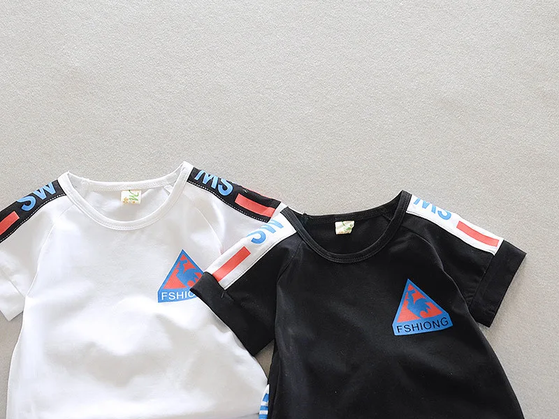 Fashion kids clothes summer new boys clothing sets 2019 children fashion cotton tees+shorts 2pcs outfits for 1-7Y |