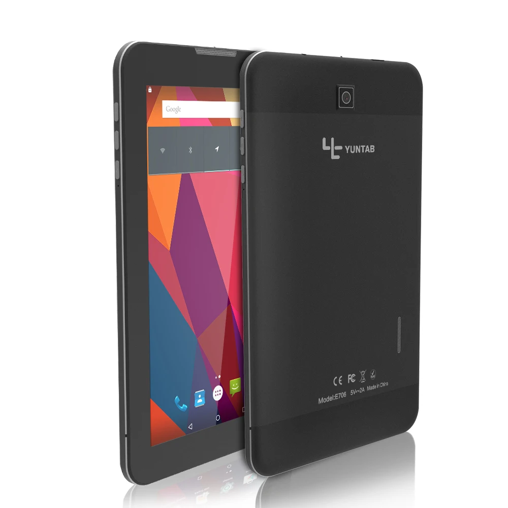 Yuntab черный 7 дюймов E706 планшетный ПК сенсорный экран 1024*600 Android 5 1 планшеты с