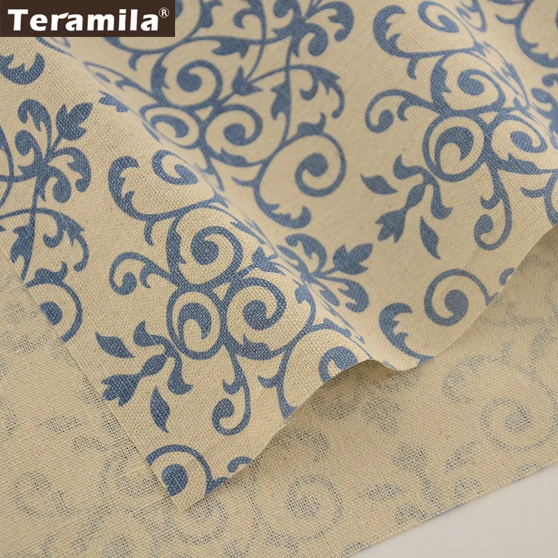 Лен Ткань Вышивание Материал скатерть Подушка сумка Шторы teramila Текстиль для дома