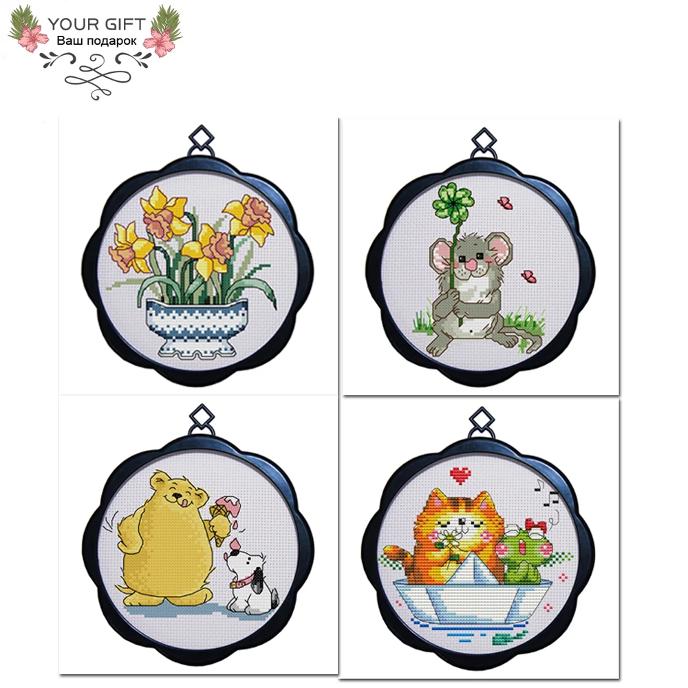 Joy Sunday DK021DK023DK024DK025 11CT в горшке маленькая мышь мороженое для хорошего друга Набор