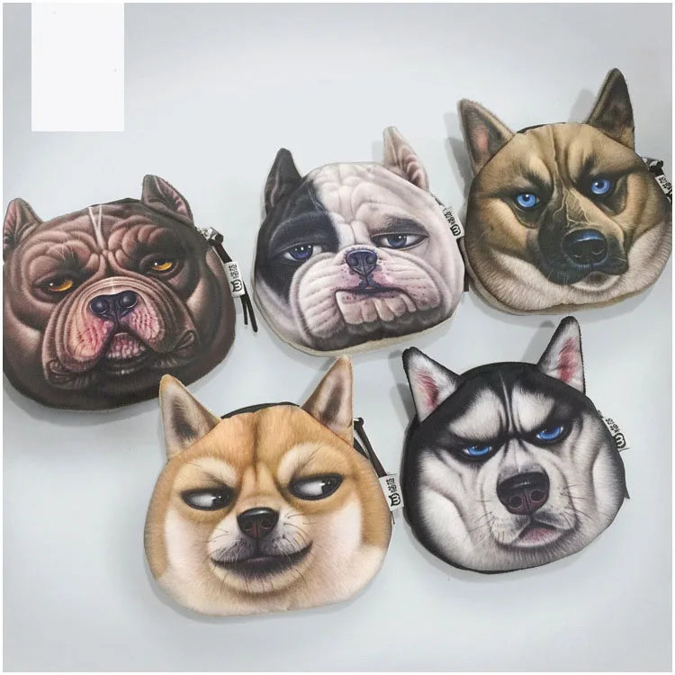 Бесплатная доставка! 1 партия = 8 шт.! Сумка для монет Fierce dog/маленький кошелек в