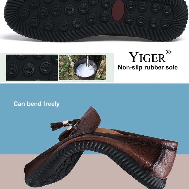 YIGER New Man Boat shoes Breathable Slip-on Men Loafers Genuine Leather Driving Fashion Lazy Free shipping 0136 | Обувь