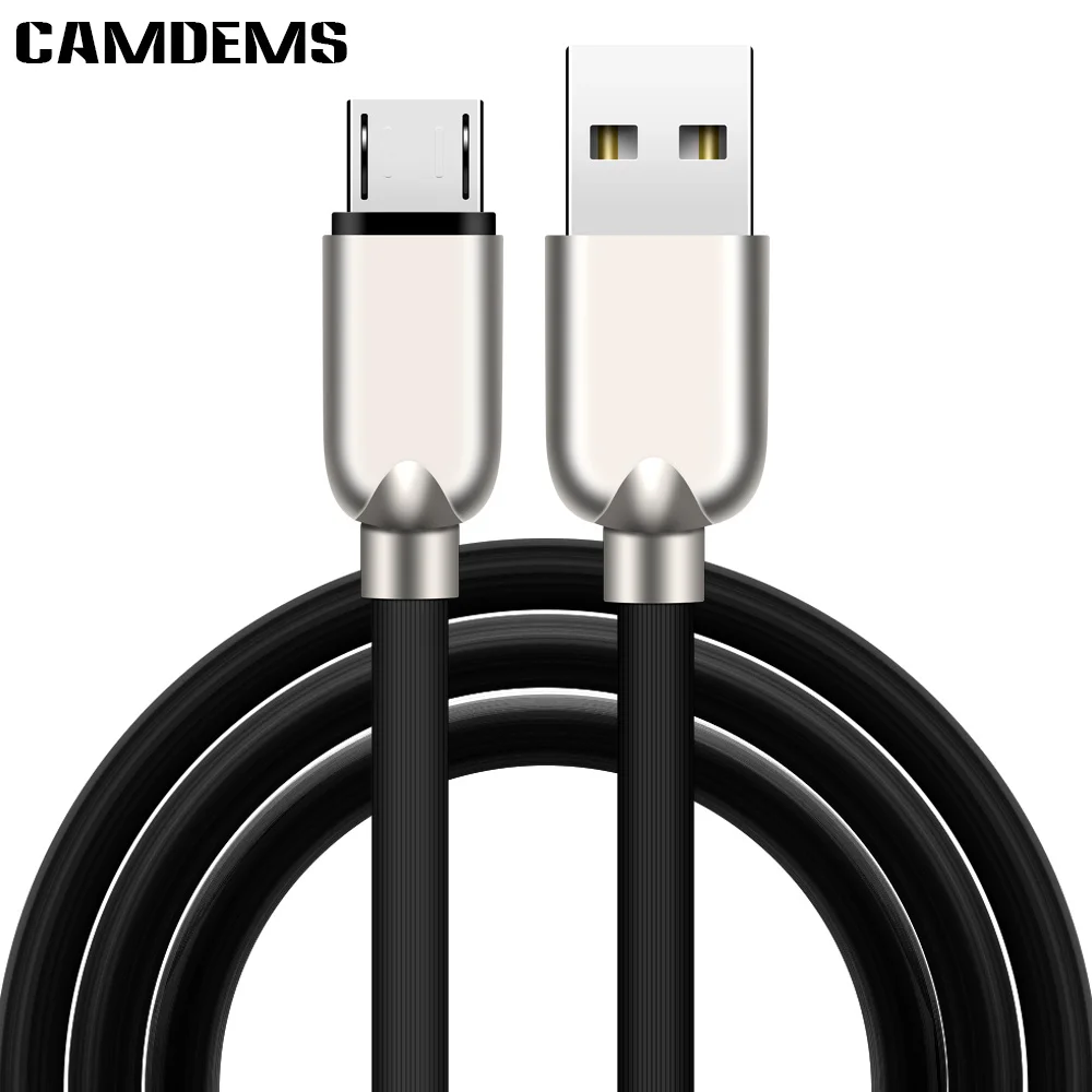 Camdems цинковый сплав ТПЭ Круглый 2А 1 м 3 фута Тип C Micro Usb кабель для синхронизации
